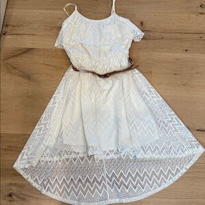 Deb Ivory Lace Dress with Belt